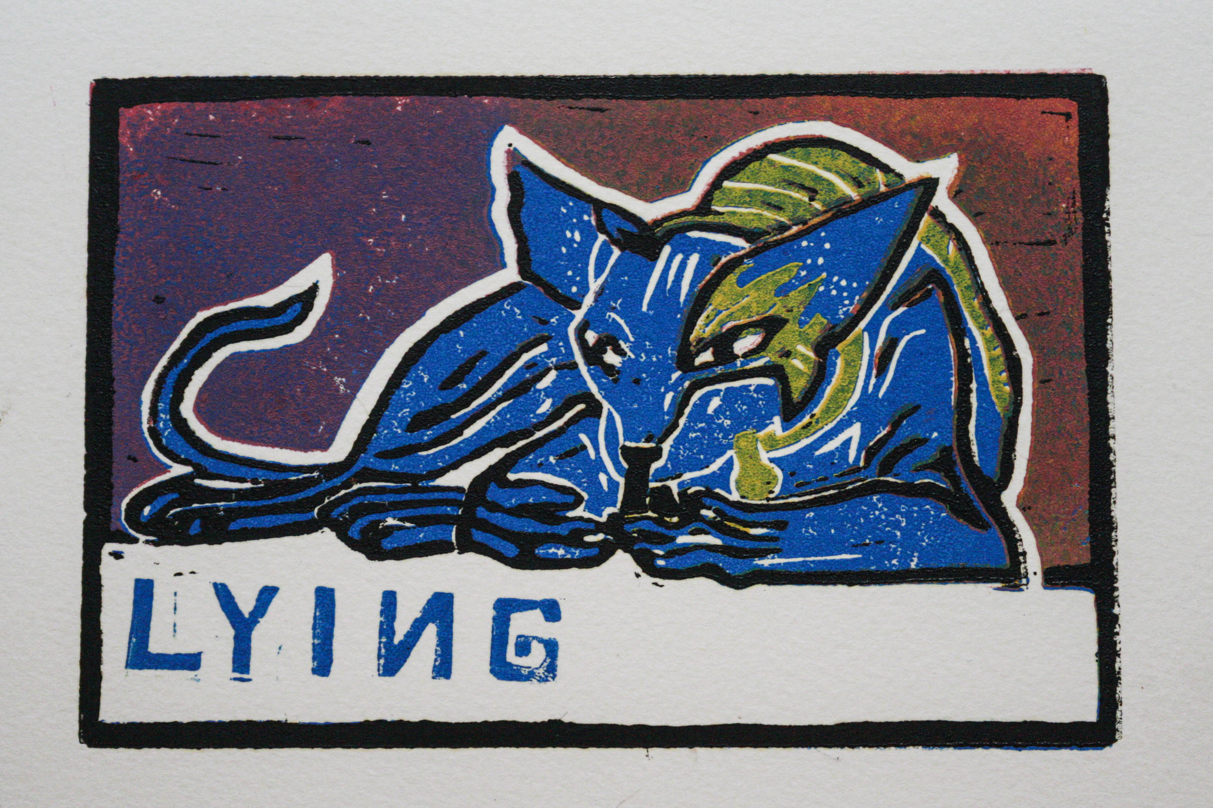 Lying Cat CP Print print